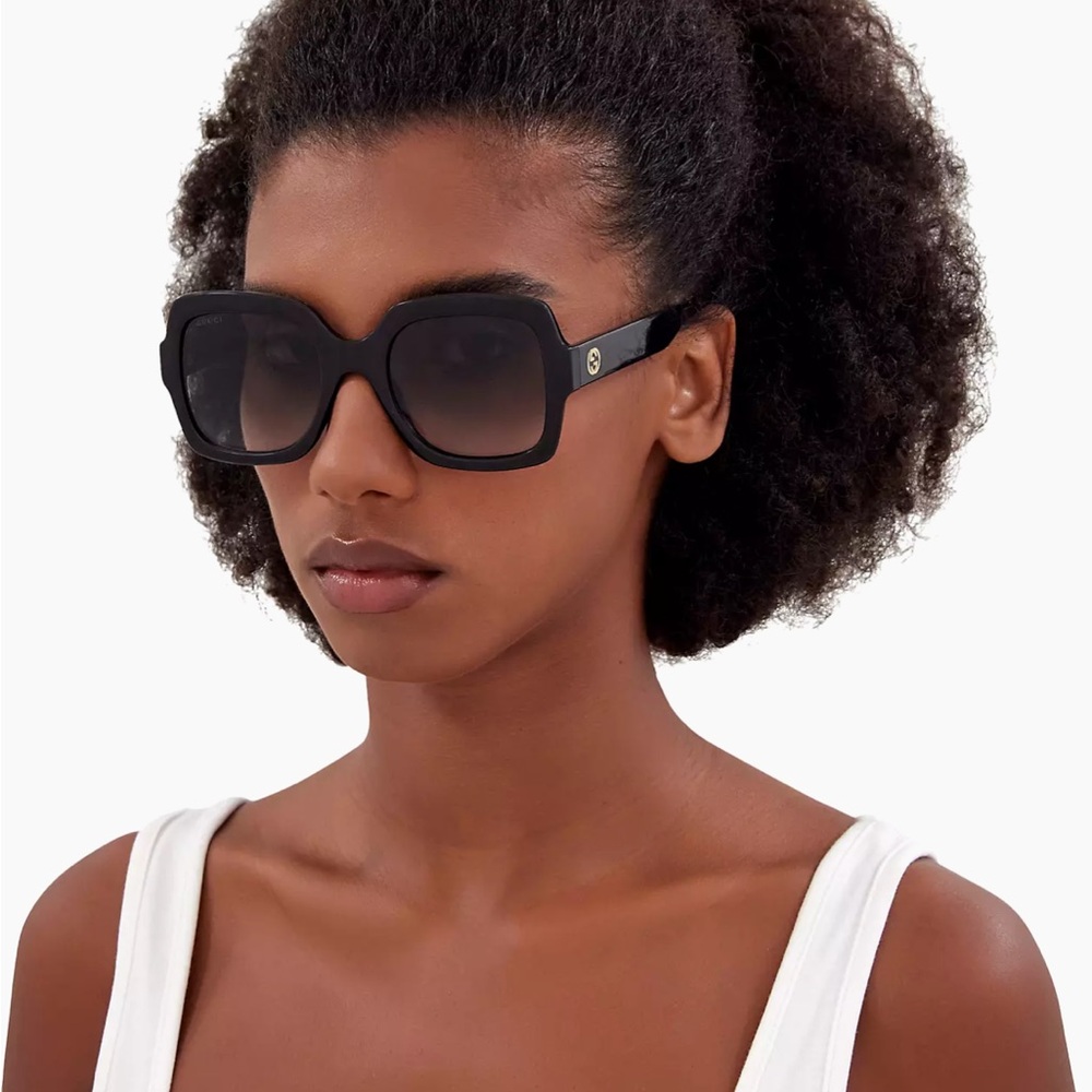 Gucci Black Oversized Minimal Square 54mm Sunglasses